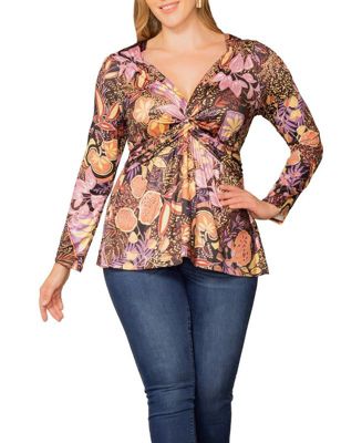 Plus Size Abigail Long Sleeve Twist Top