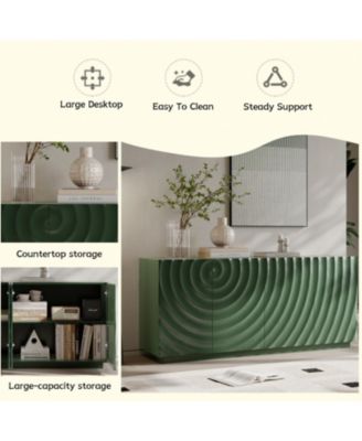 59" Green Mid-Century Modern Sideboard Buffet Cabinet