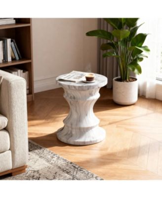 Streamdale Cement Outdoor Accent Table - Terrazzo Style