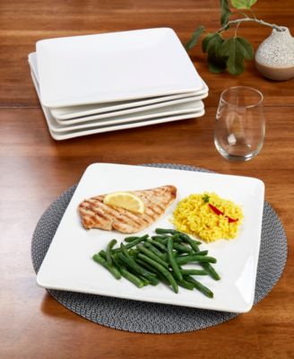 Contemporary Square Dinner Plates, Set of 6