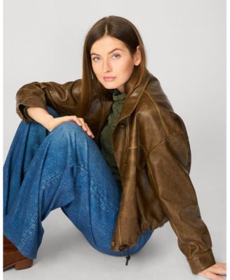 Women's Unstructured Faux Leather Bomber