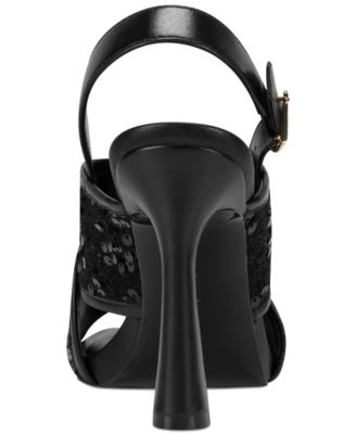 Colbie Crossband Sequin Dress Sandals