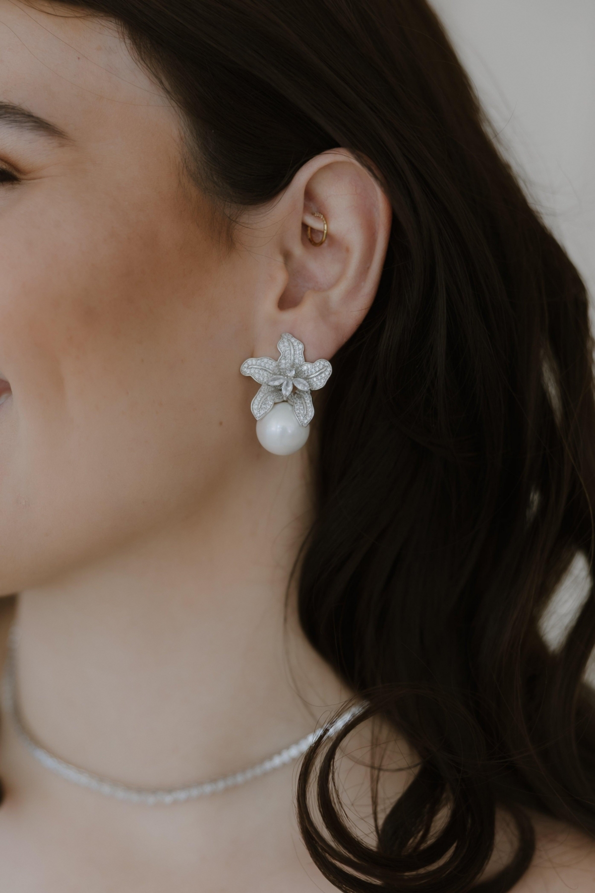 Untamed Petals Sonnet Pearl Drop Earrings