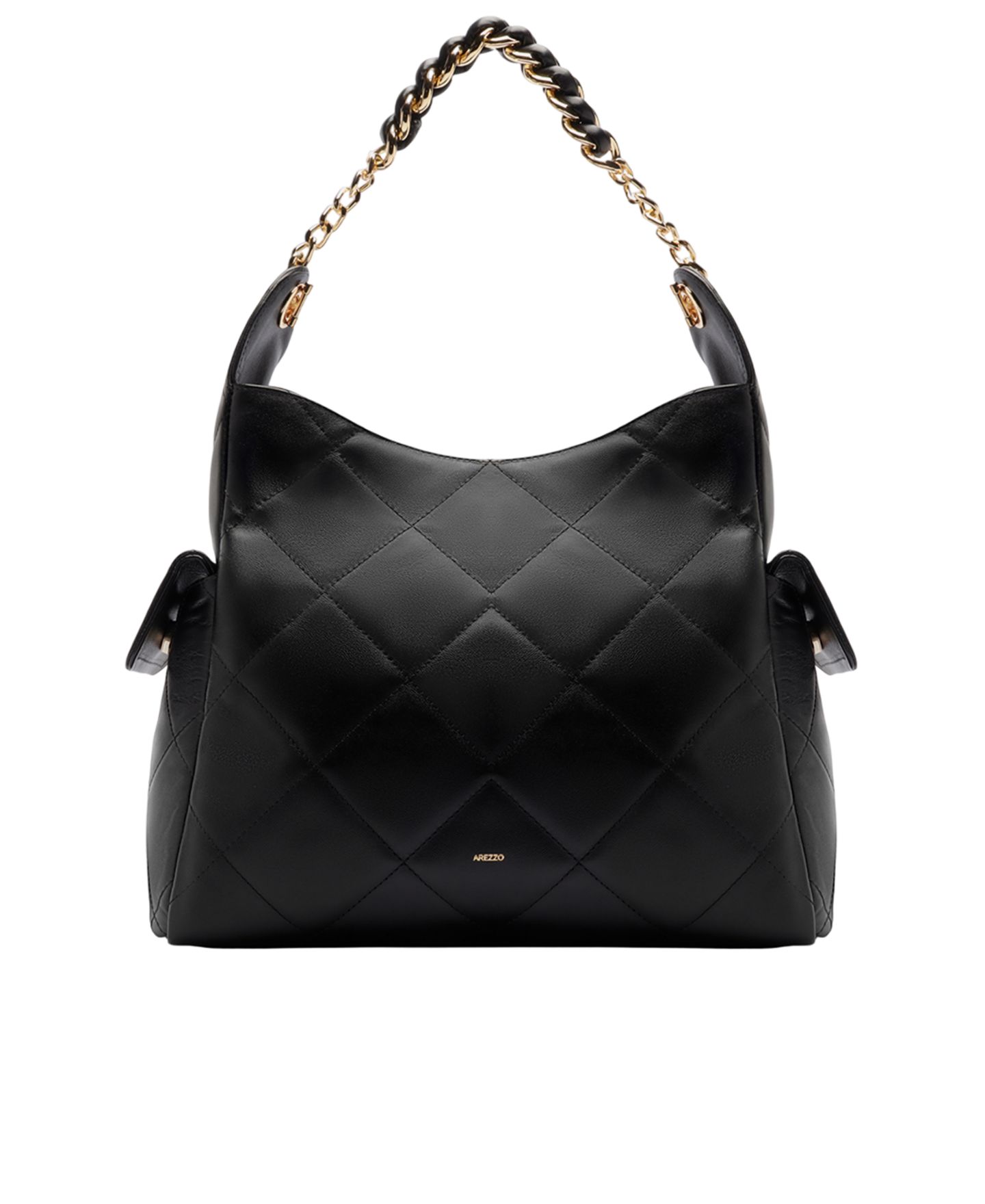 Женская сумка Arezzo Diana Large Leather Shoulder, цвет: Чёрный — фото 1