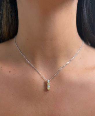 Sunny Yellow Diamond (0.38 ct. t.w.) and Vanilla Diamond (0.06 ct. t.w.) Pendant Necklace in 14k Two-Tone Gold