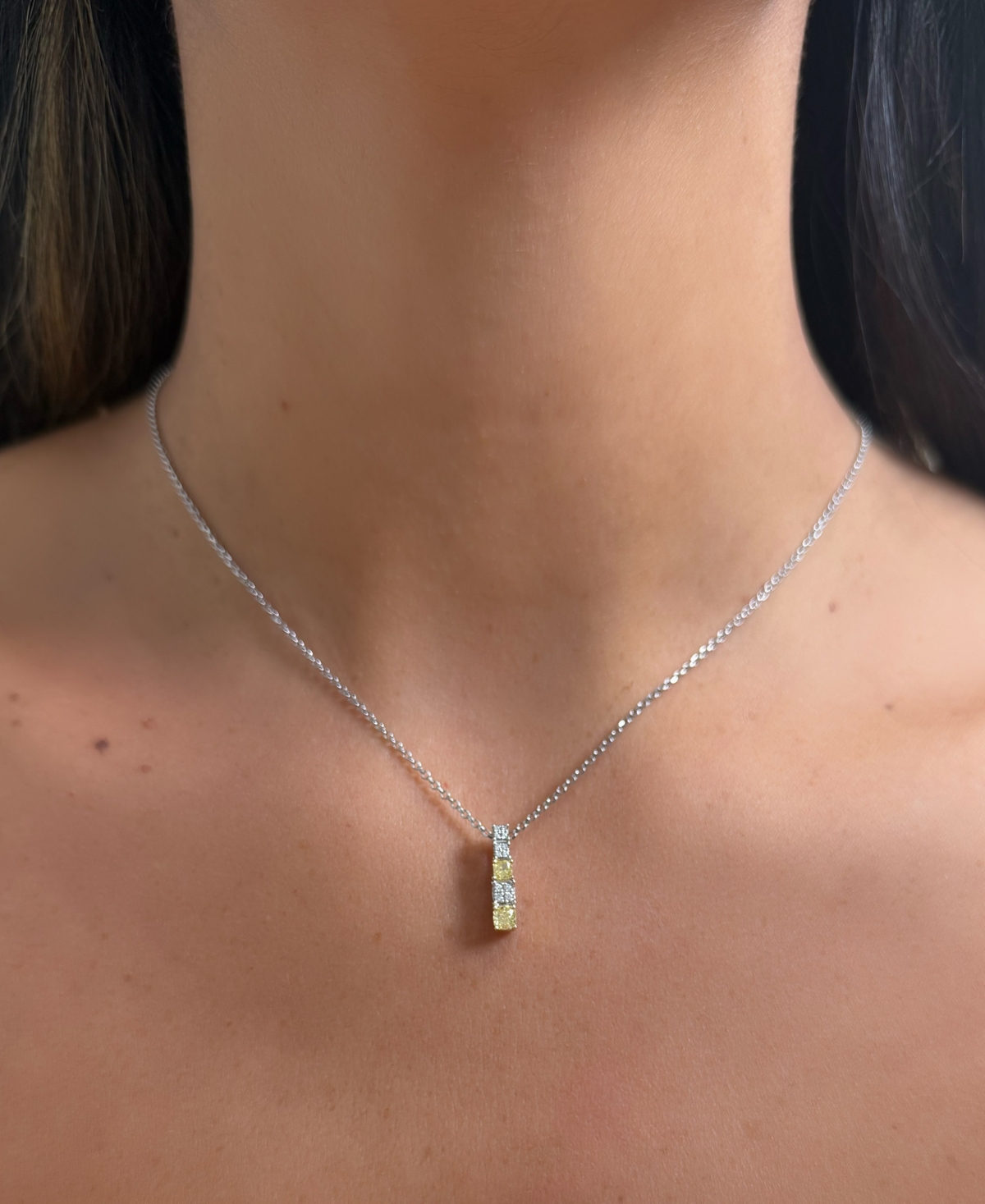 Le Vian Sunny Yellow Diamond (0.38 ct. t.w.) and Vanilla Diamond (0.06 ct. t.w.) Pendant Necklace in 14k Two-Tone Gold