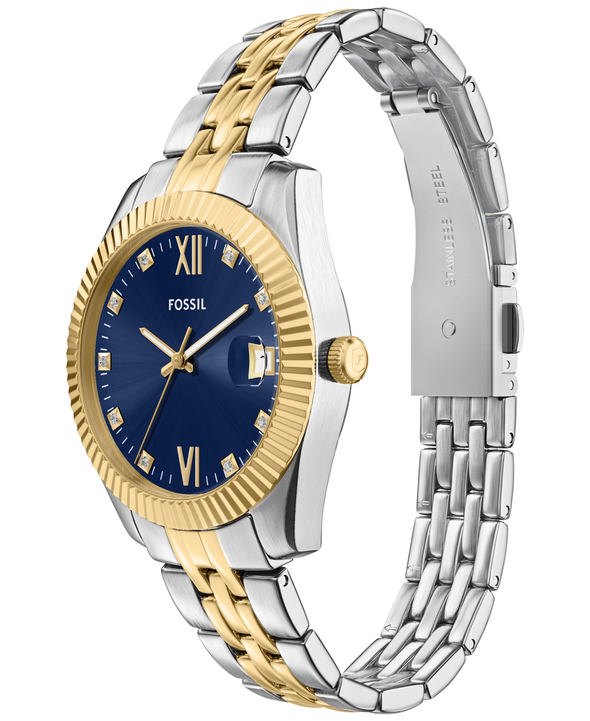 Fossil Women's Scarlette Three-Hand Two-Tone Stainless Steel Watch, 32mm