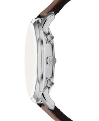 Men's Neutra Chronograph Brown Leather Watch, 44mm