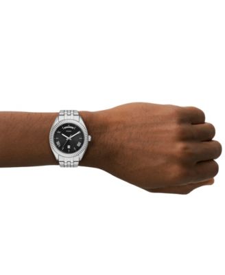 Men's Campbell Three-Hand Day-Date Stainless Steel Watch, 42mm