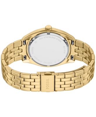 Men's Campbell Three-Hand Day-Date Gold-Tone Stainless Steel Watch, 42mm