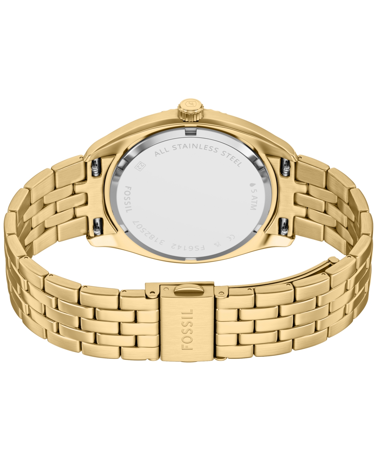 Fossil Men's Campbell Three-Hand Day-Date Gold-Tone Stainless Steel Watch, 42mm