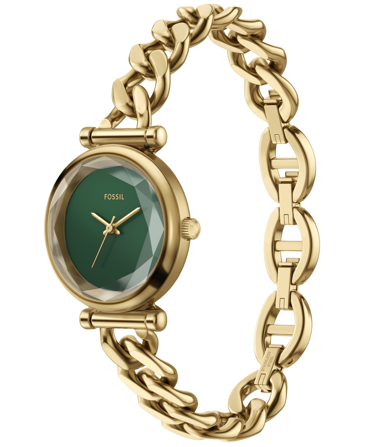 Fossil Carlie Three-hand Gold-tone Stainless Steel Watch, 28mm In Gold