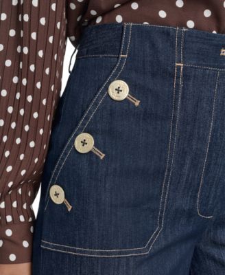 Women's High Rise Denim Sailor Pants