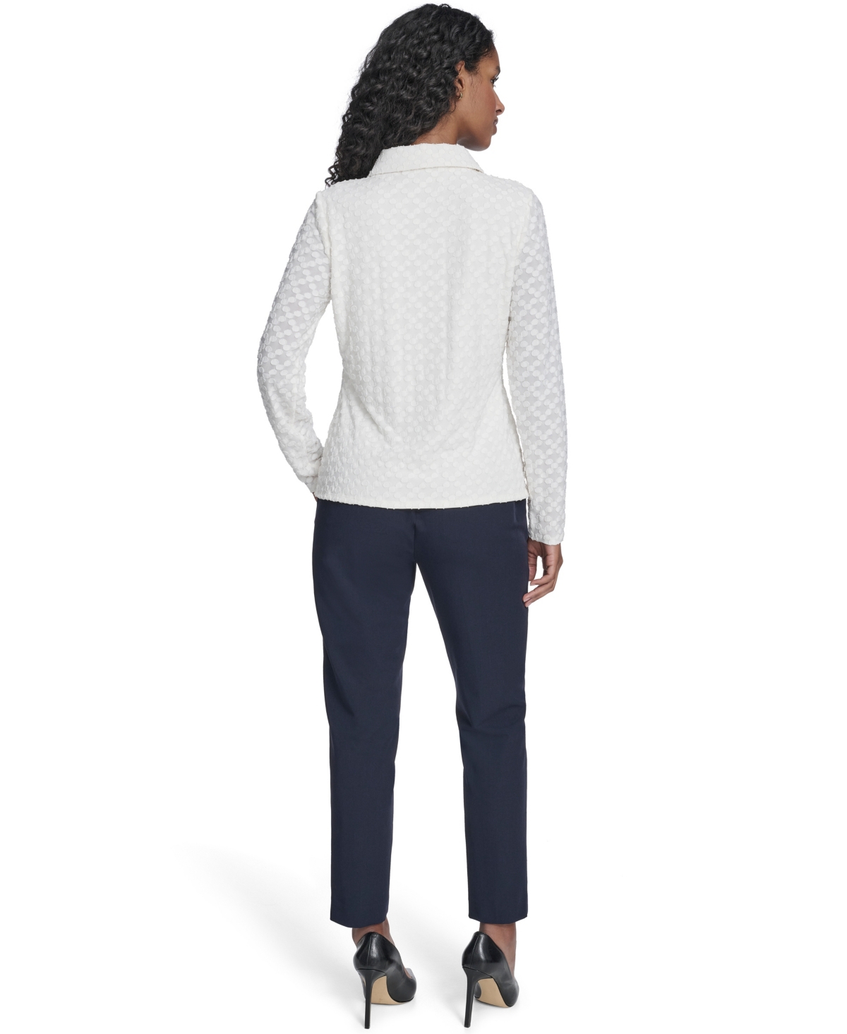 Tommy Hilfiger Women's Floral Clip Button-up Top In White