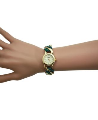 Green Gold Chain and Tortoise Strap Women Watch