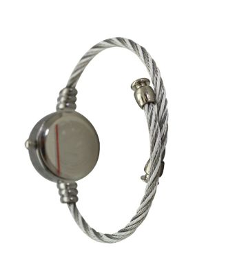 Silver Petite Twisted Bangle Bracelet Watch