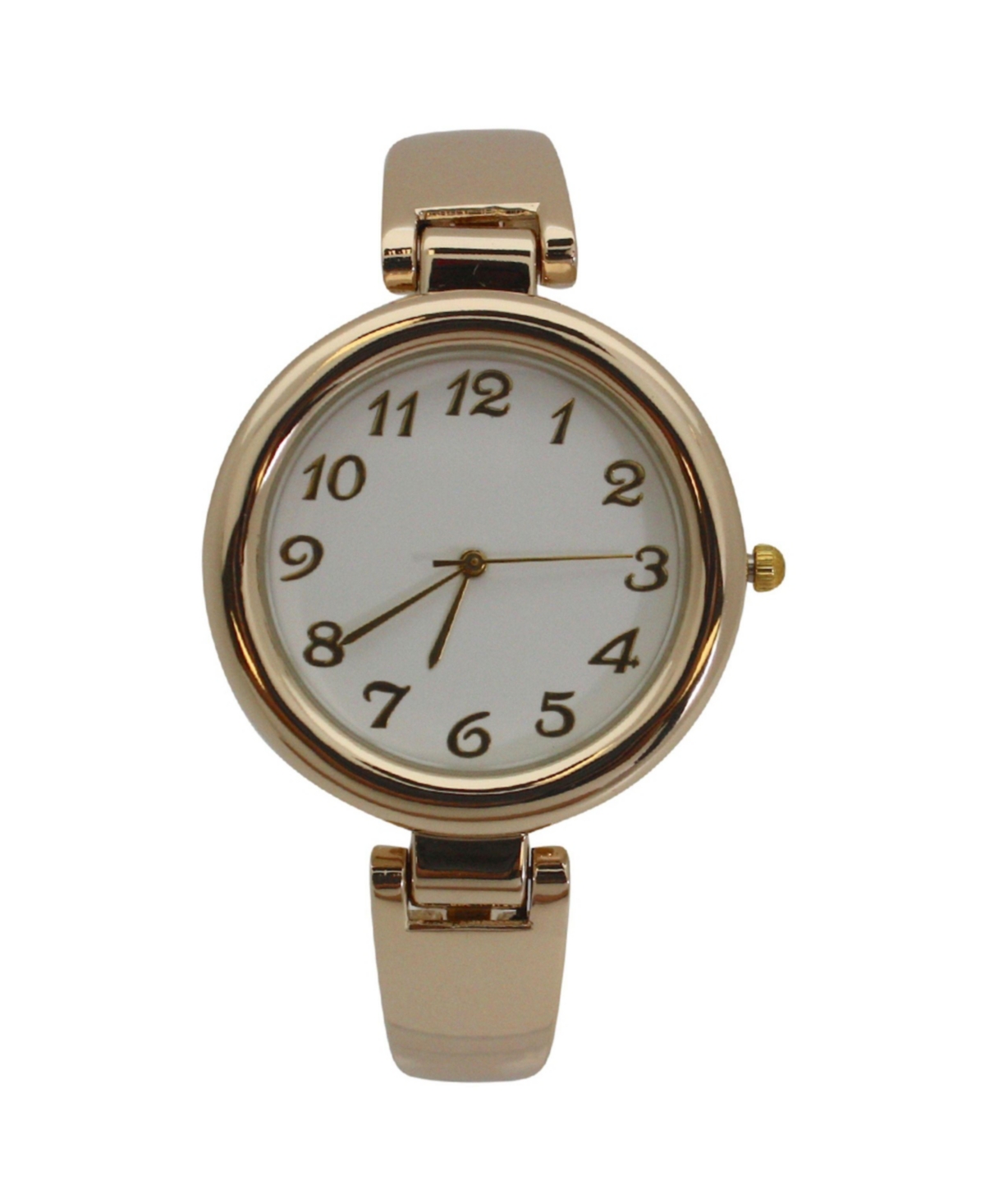 Gold Plain Texture Metallic Bangle Watch