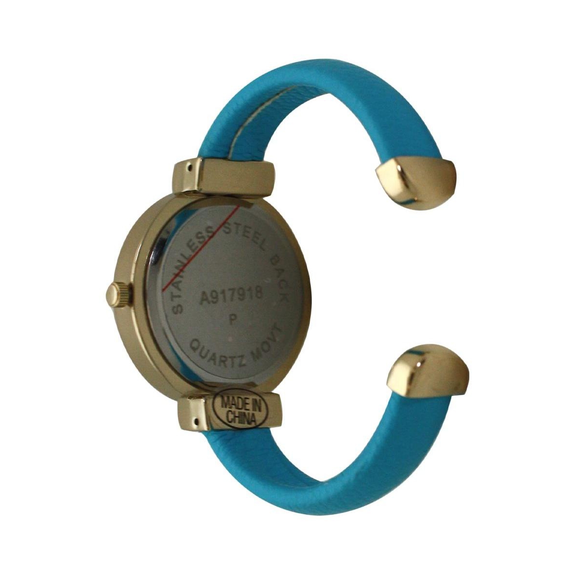 Olivia Pratt Leather Bangle Fashion Watch With Gradient Face - Turquoise