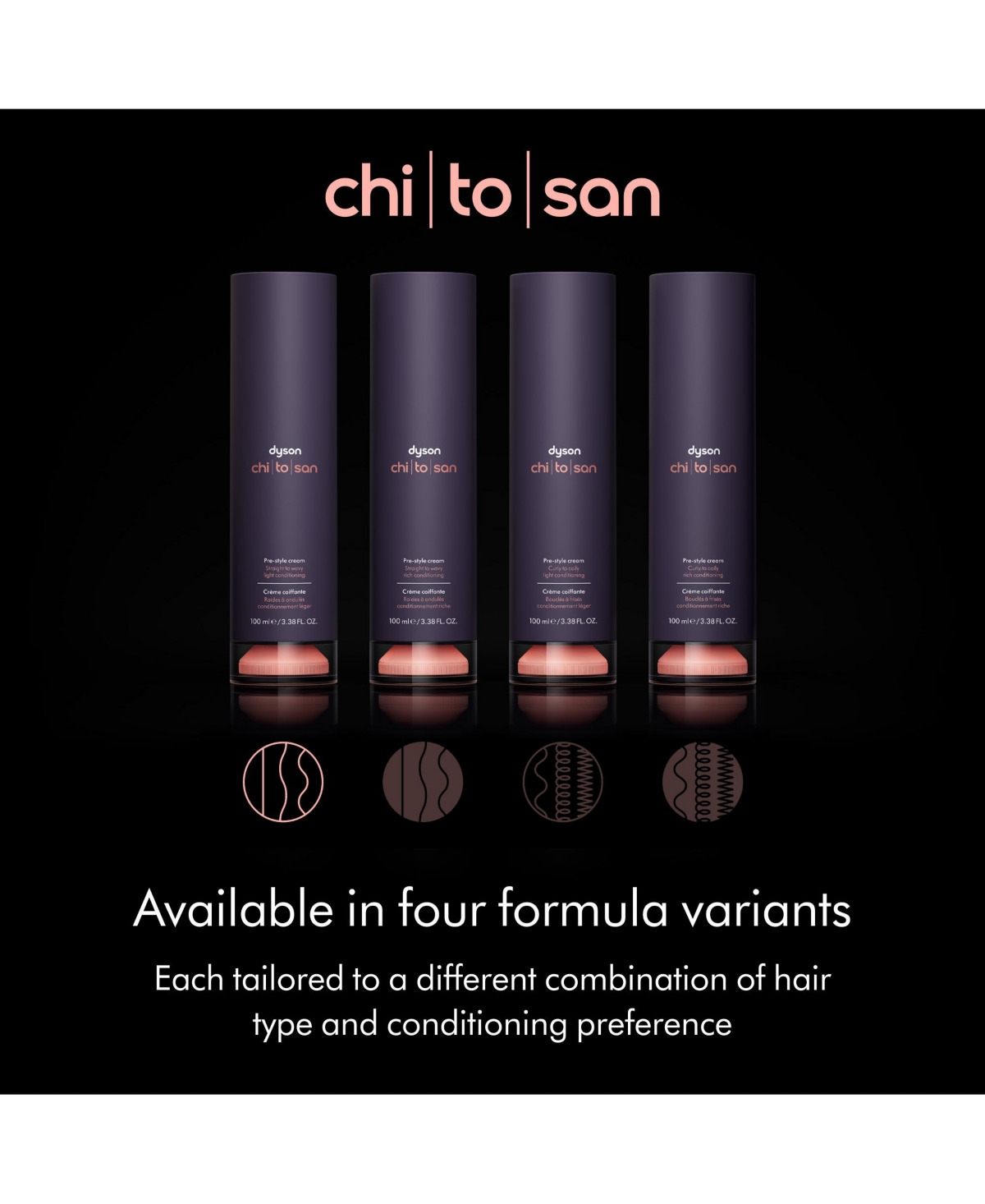 Dyson Chitosan Pre-style cream, Straight to Wavy, Light Conditioning, 100ml