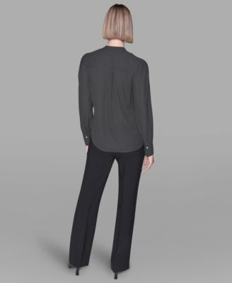 Women's V-Neck Button Down Blouse