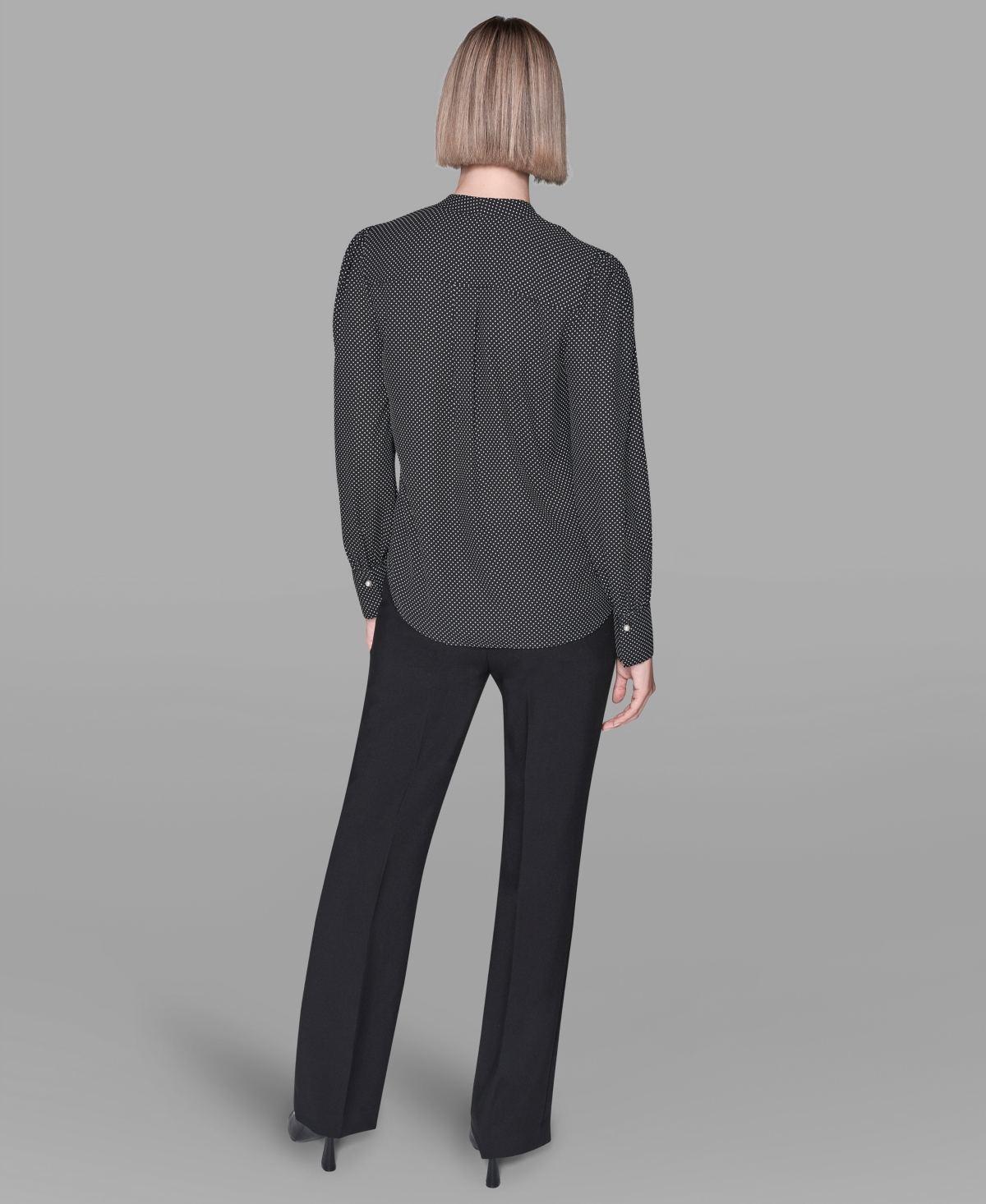 Karl Lagerfeld Women's Long-sleeve Blouse Top In Black