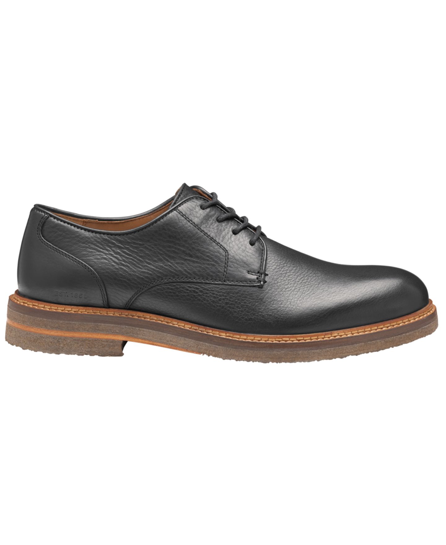 Обувь Johnston & Murphy Men's Calder Plain Round Toe Edge Detailing Shoes, цвет: Чёрный — фото 2