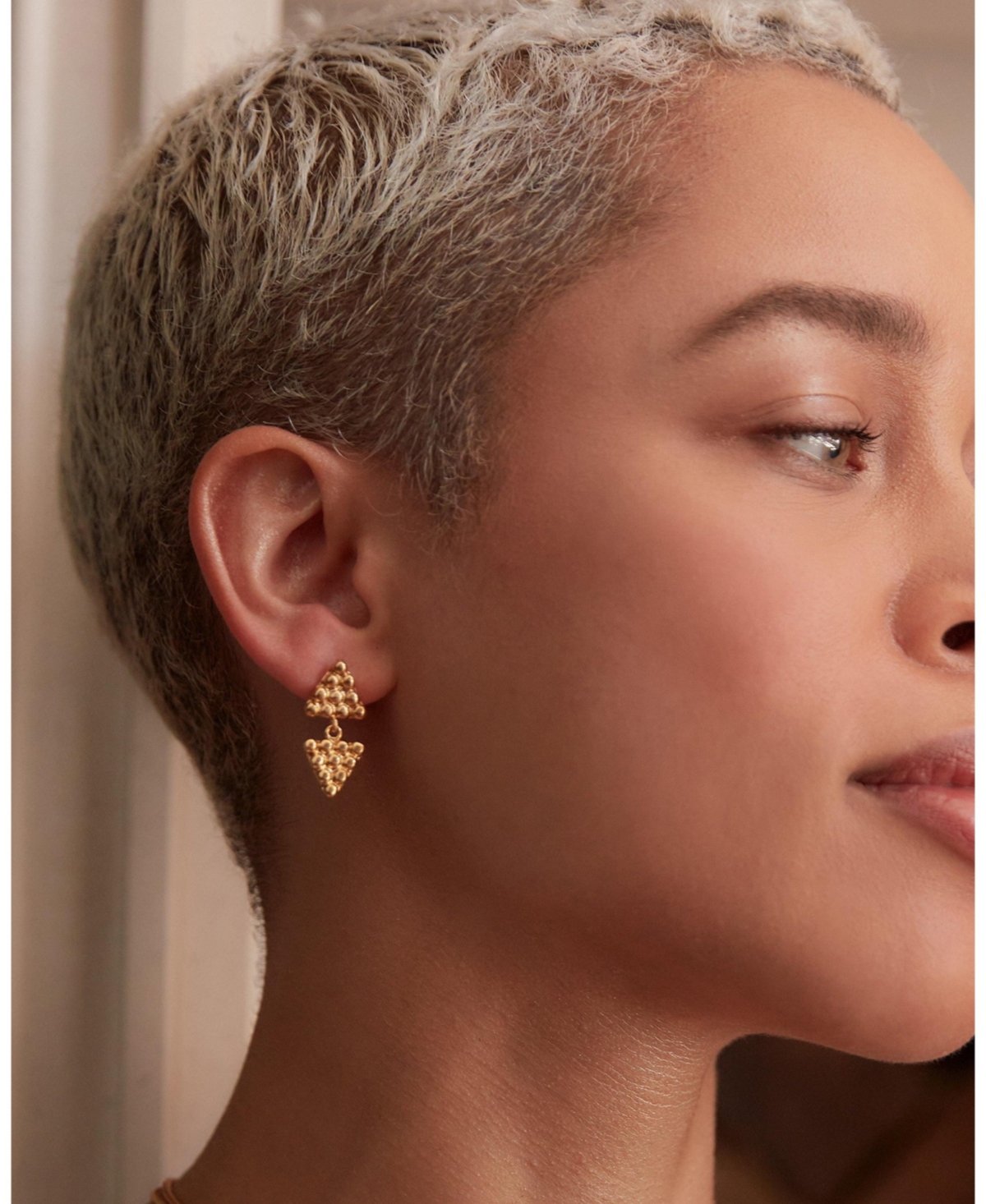 Ottoman Hands Azar Triangle Drop Earrings