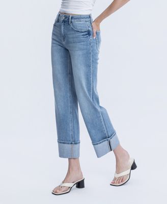 Women's High Rise Slim Wide Leg Jeans