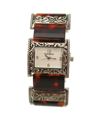 Engraved and Tortoise Elegant Women Watch