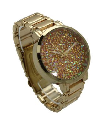 Yellow Gold Sparkling Face Women Watch