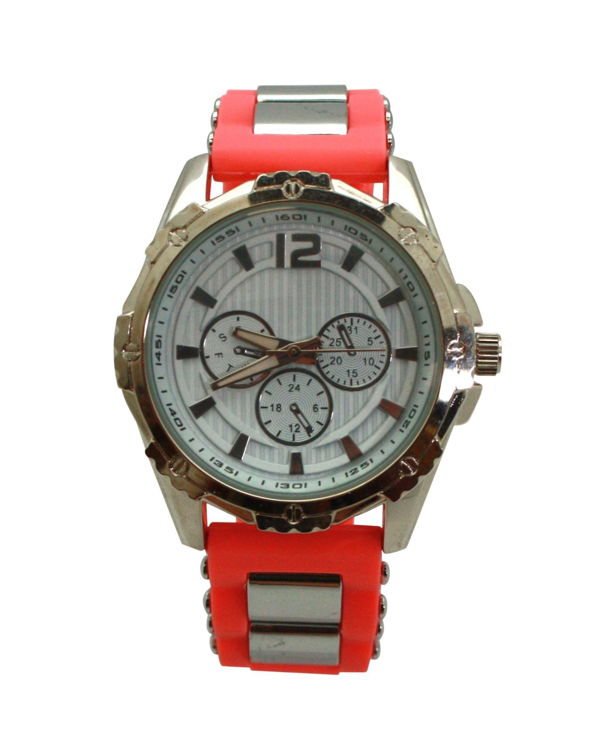 Olivia Pratt Pink Sporty Silicone Band Boyfriend Women Watch