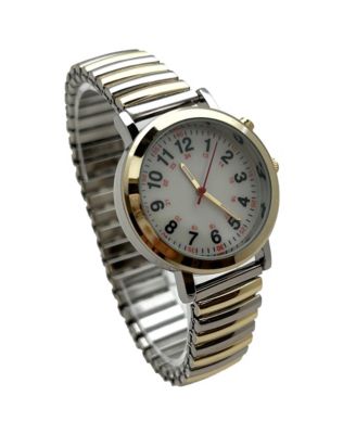 Two Tone Stretch Band Easy Read Nurse Watch with Second Hand Women Watch