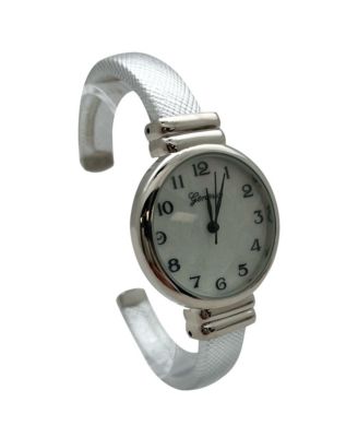 Metallic Colors Everyday Minimalist Bangle Women Watch, Silver