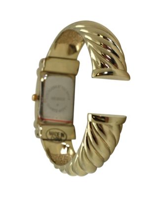 Gold Square and Thin Face Bangle Women Watch