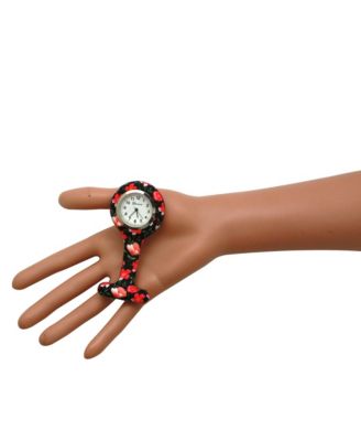 Roses Printed Silicone Fob Nurse Watch