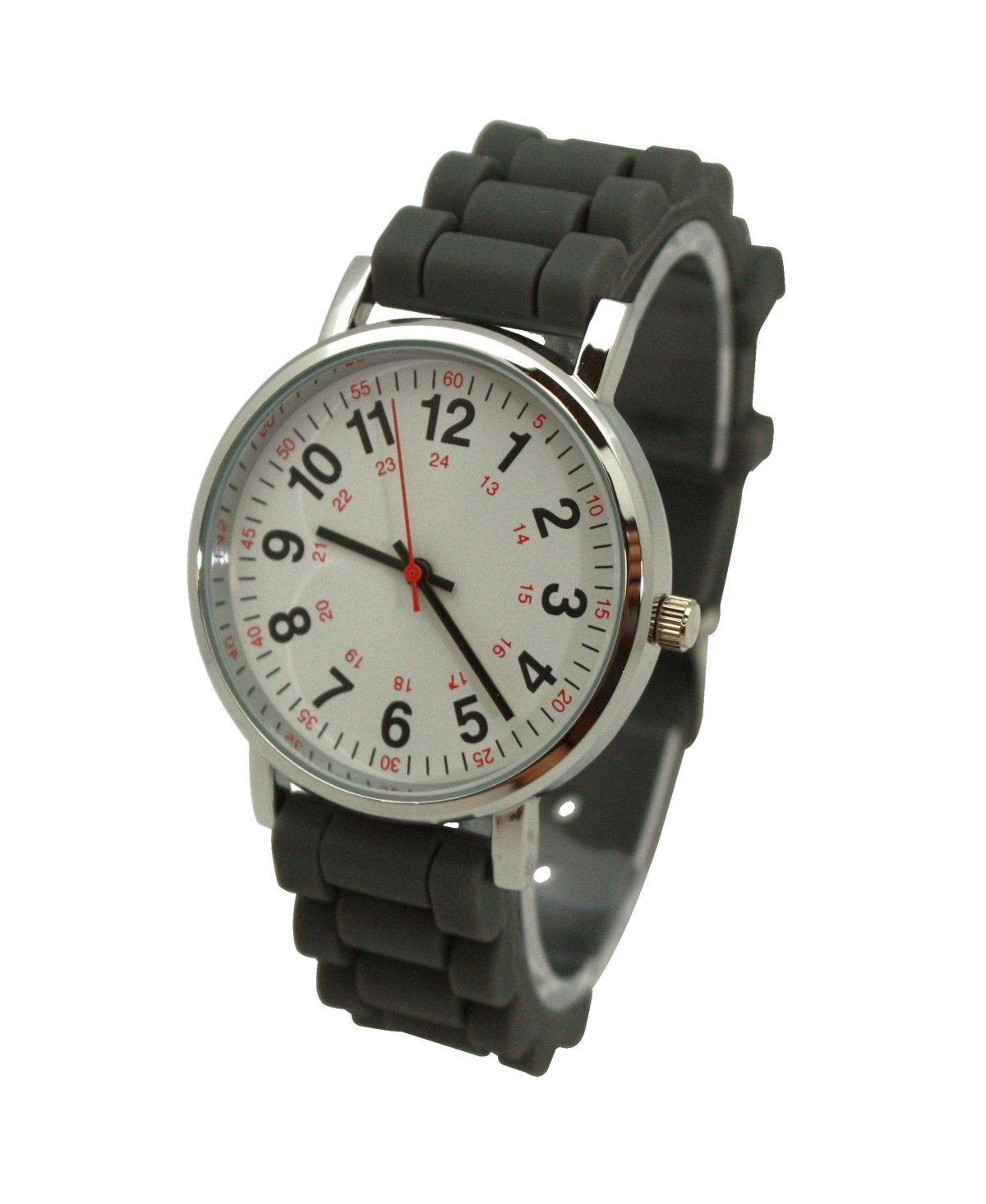 Olivia Pratt Grey Solid Silicone Bold Numbers Women Watch