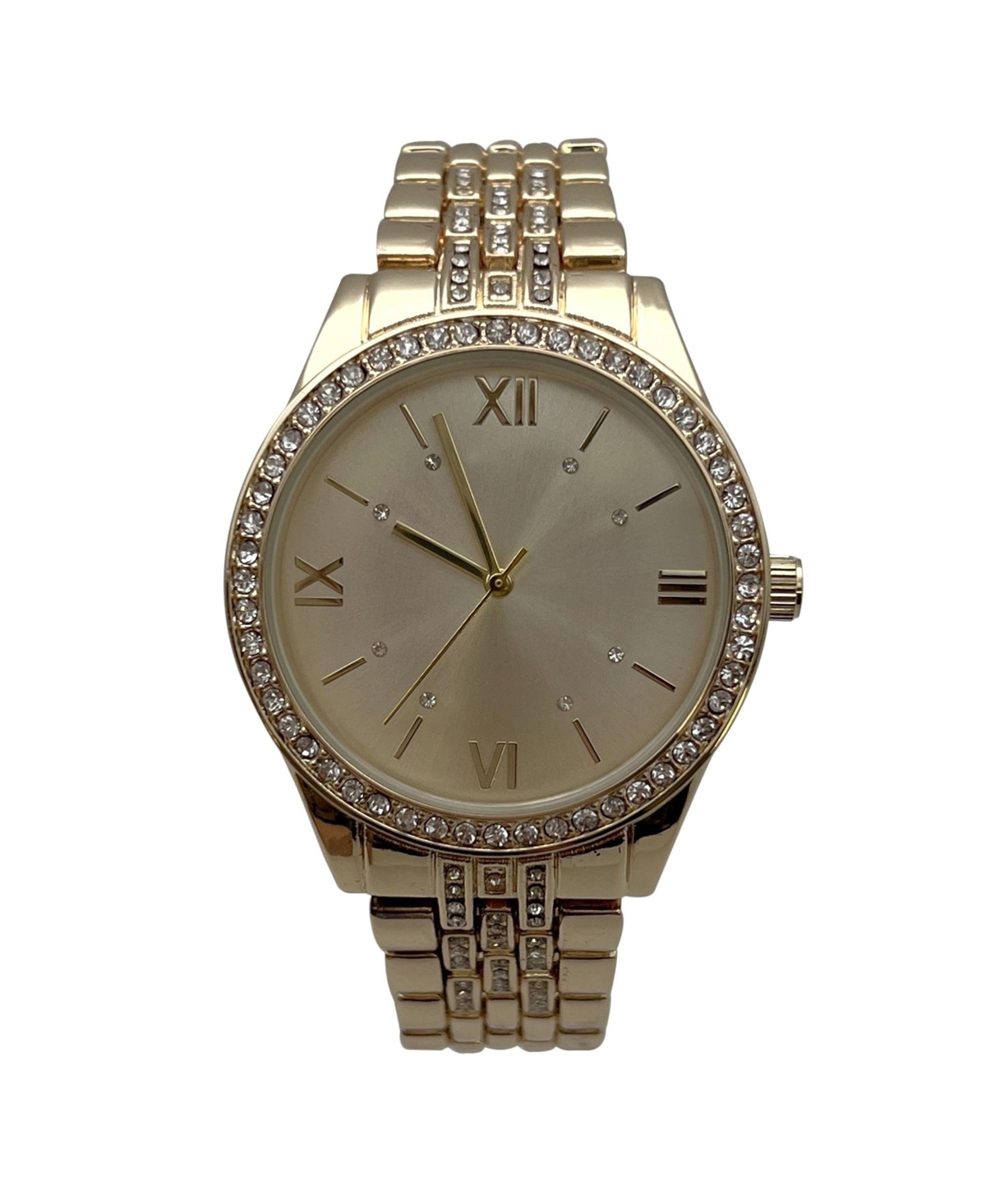 Olivia Pratt Gold Everyday Rhinestiones Elegant Look Women Watch