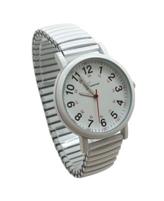 White Bold Numbers and Casual Stretch Band Women Watch