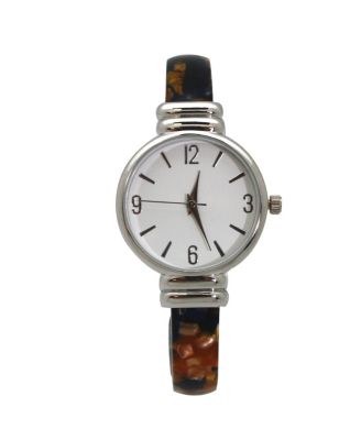 BROWN SKINNY TORTOISE BANGLE WATCH