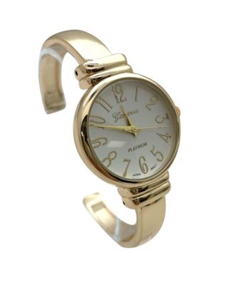 Metallic Everyday Minimalist Bangle Women Watch, Gold