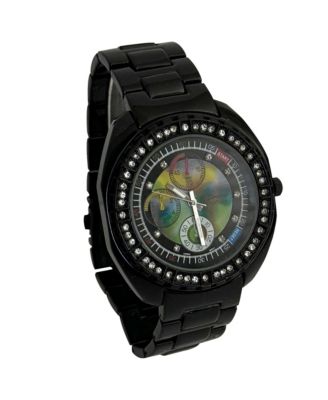 Black and Rhinestones Bezel Women Watch