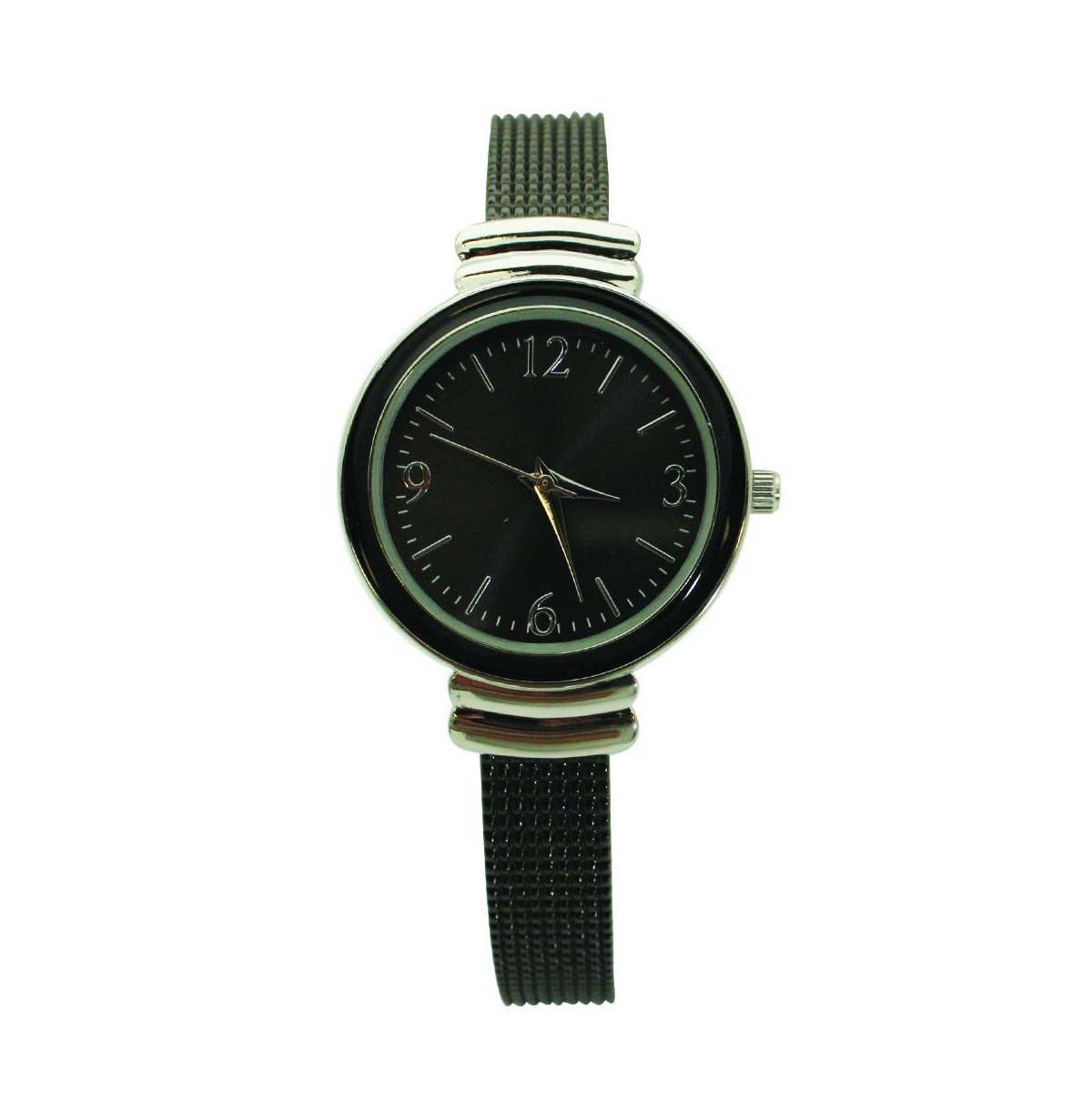 Olivia Pratt Black Silver Olivia Pratt Every Day Textured Metal Bangle Watch