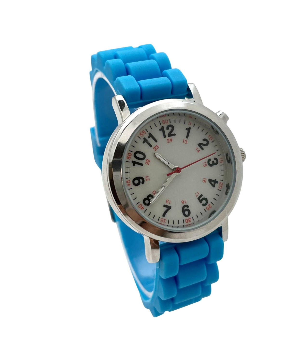 Olivia Pratt Turquoise Luminous Dial Easy Read Medical Professionals Silicone Band Women Watch