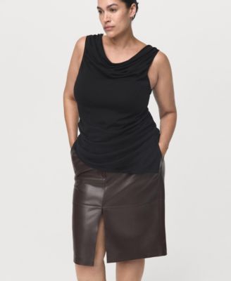 Women's Leather-Effect Pencil Skirt