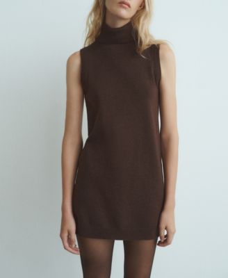 MANGO - Women's Knitted Turtleneck Dress