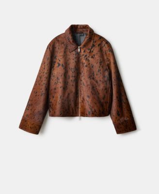 MANGO - Women's Leather Jacket