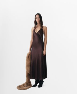 MANGO - Women's Silk Satin Dress