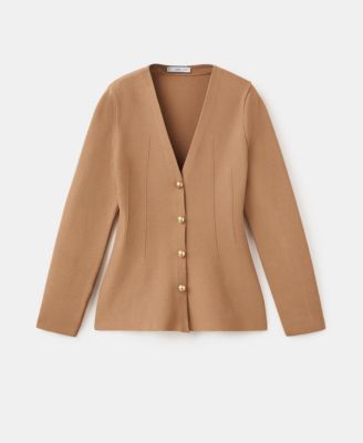 Women's Fitted Knitted Buttons Jacket