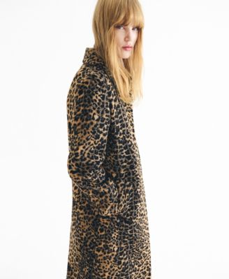 Women's Leopard-Print Long Coat