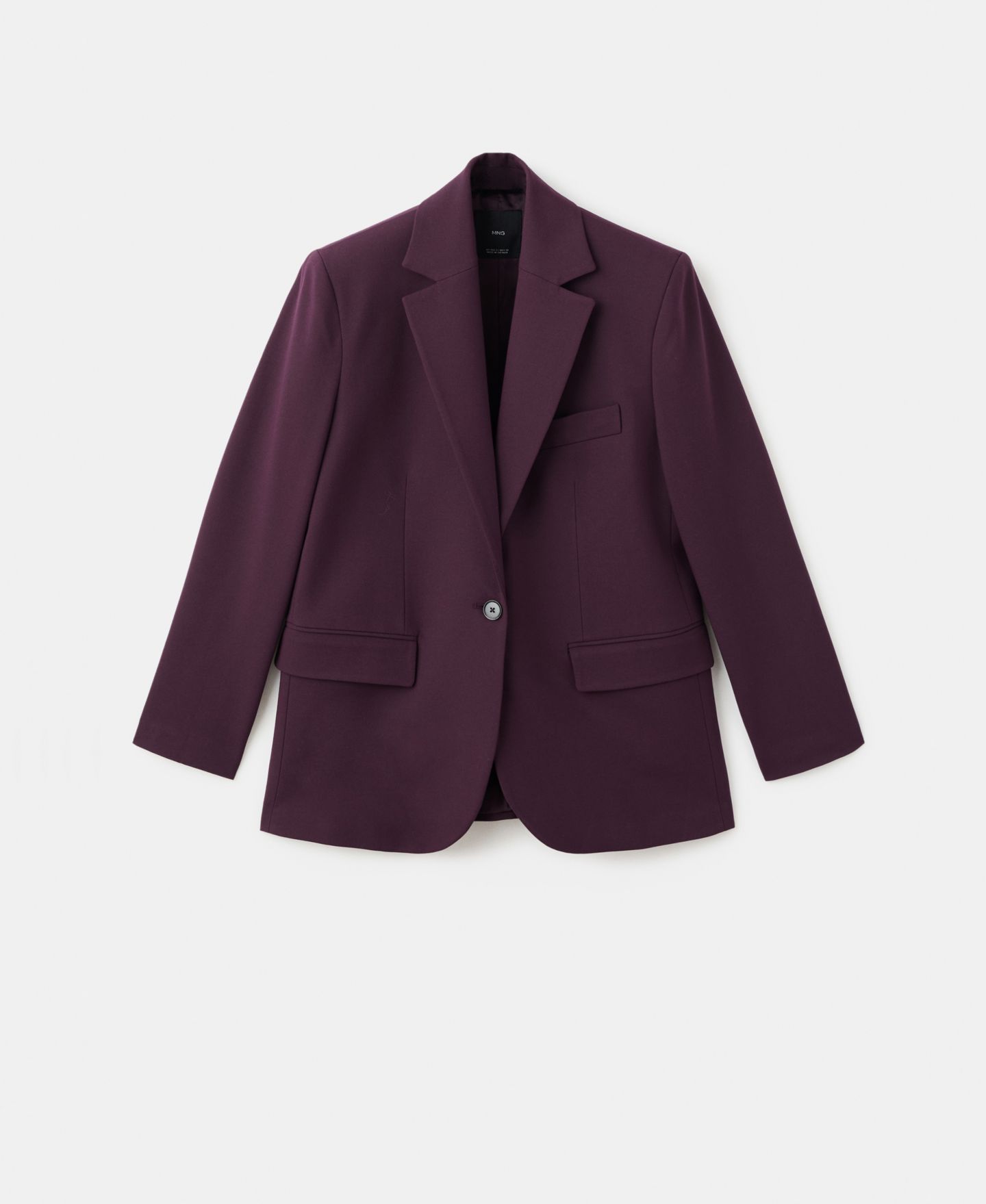 Женский пиджак MANGO Selection Wool-Blend Suit Blazer, цвет: Тёмно-бордовый — фото 5